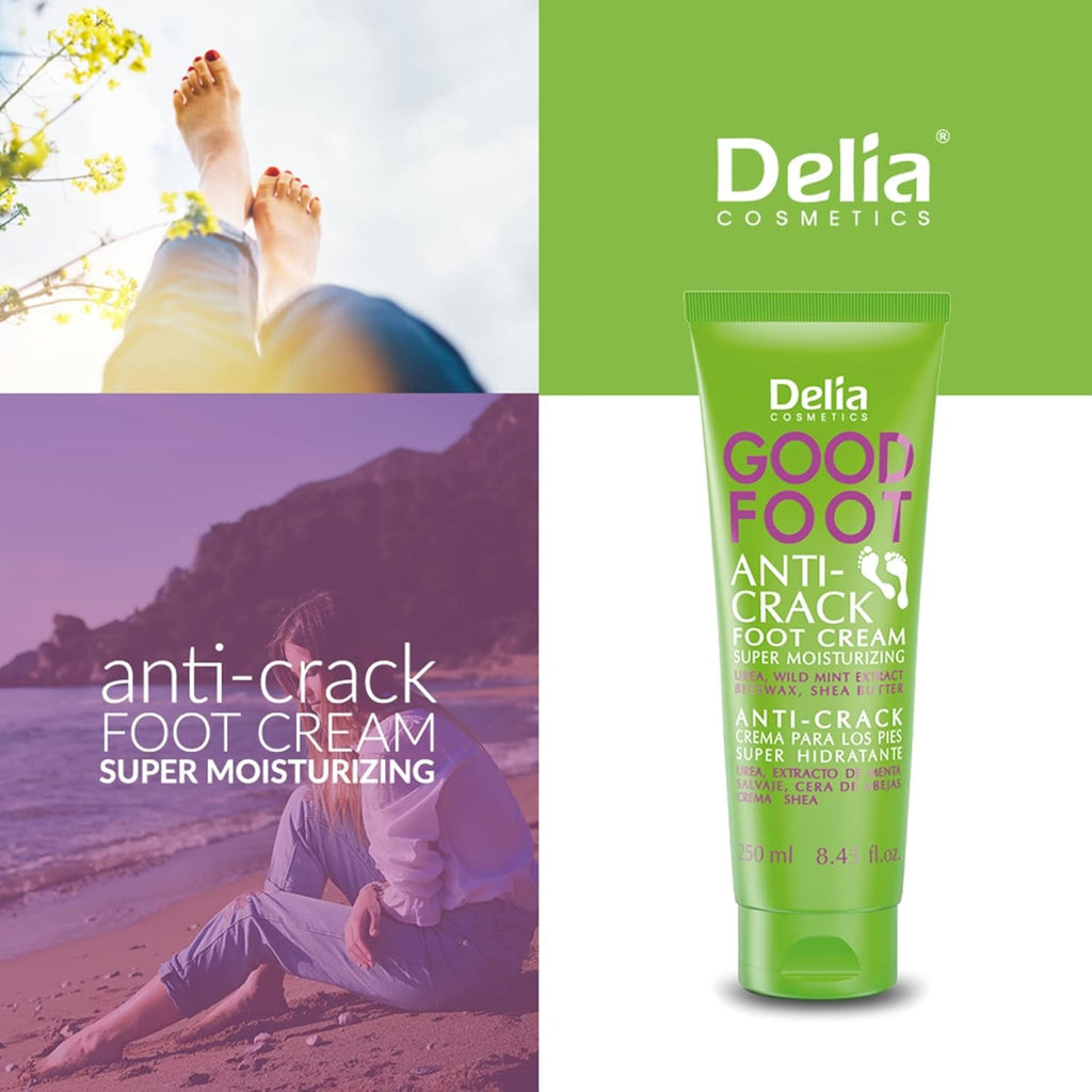 Good Foot - Anti Crack Foot Cream - Protect Sensitive Heels - Prevent Damages - Provides Regeneration & Comfort for Dry Feet - 250ml delia